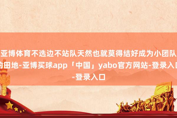 亚博体育不选边不站队天然也就莫得结好成为小团队的田地-亚博买球app「中国」yabo官方网站-登录入口