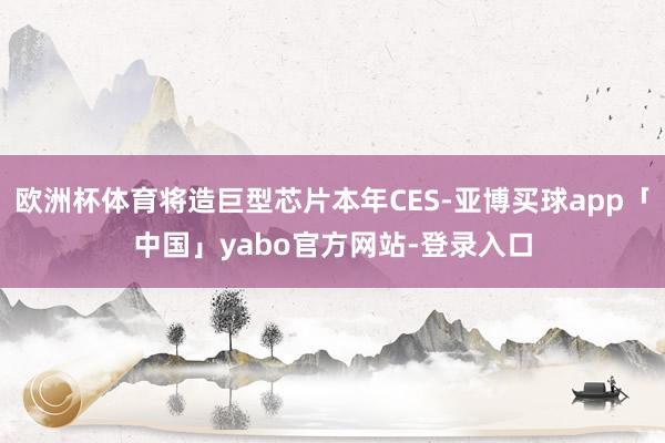 欧洲杯体育将造巨型芯片本年CES-亚博买球app「中国」yabo官方网站-登录入口