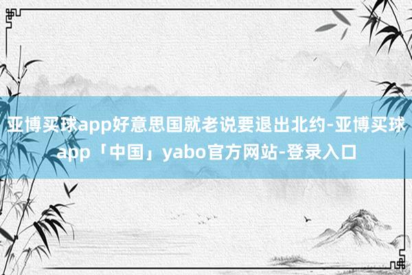 亚博买球app好意思国就老说要退出北约-亚博买球app「中国」yabo官方网站-登录入口