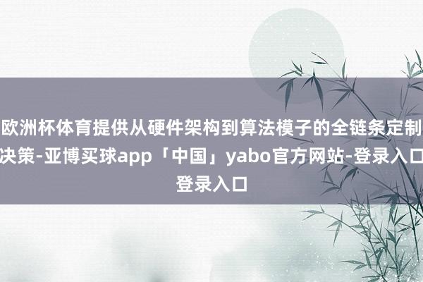 欧洲杯体育提供从硬件架构到算法模子的全链条定制决策-亚博买球app「中国」yabo官方网站-登录入口
