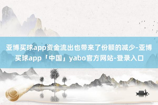 亚博买球app 资金流出也带来了份额的减少-亚博买球app「中国」yabo官方网站-登录入口