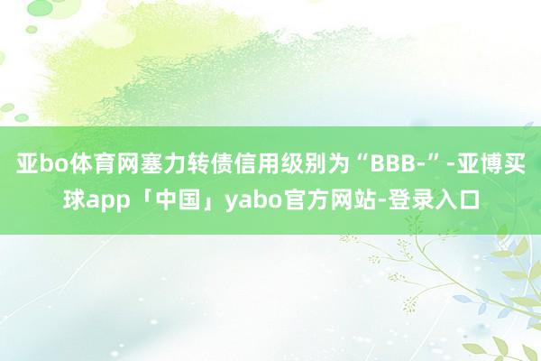 亚bo体育网塞力转债信用级别为“BBB-”-亚博买球app「中国」yabo官方网站-登录入口